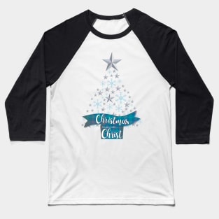 Christmas Begins with Christ Christmas Tree Baseball T-Shirt